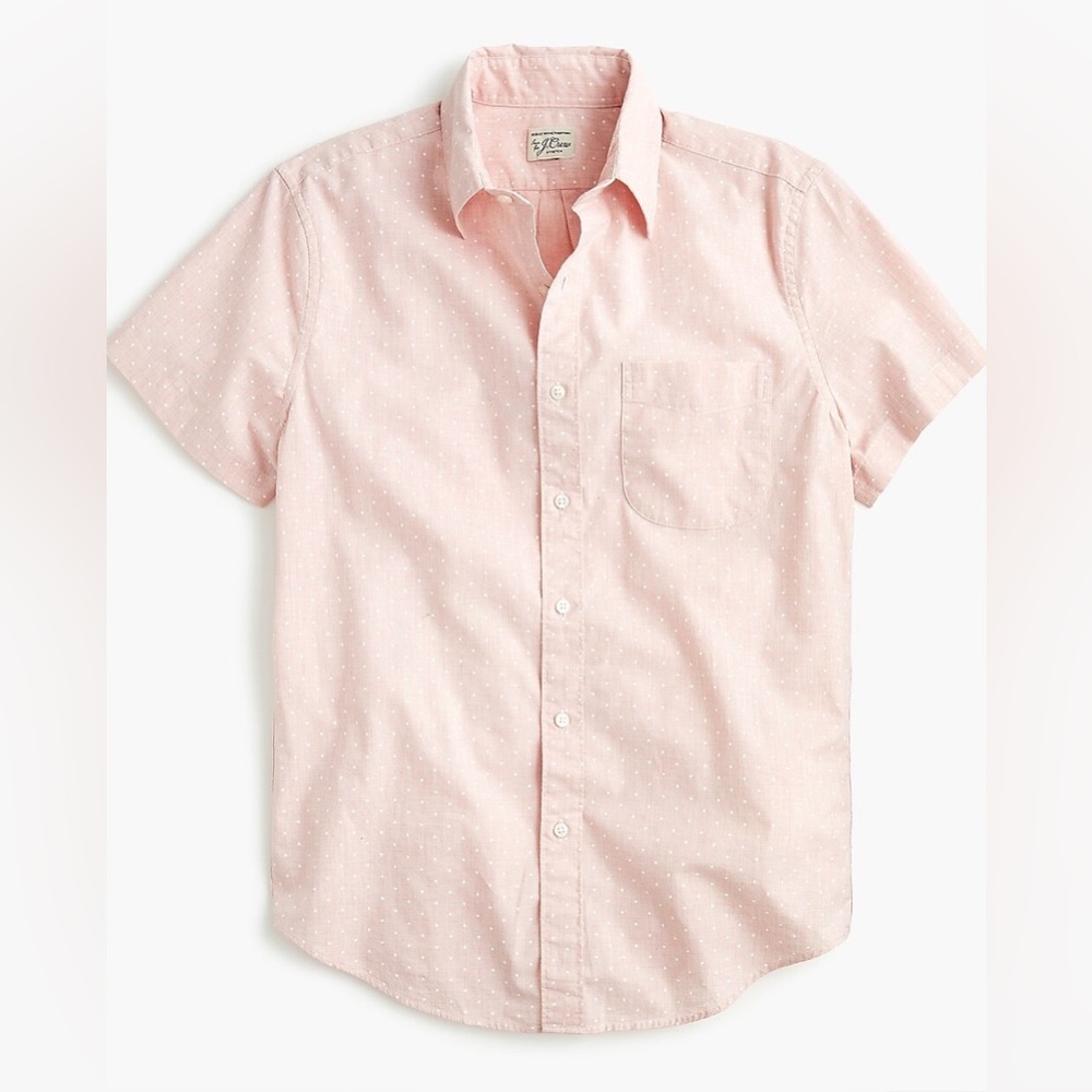 J.Crew light pink short sleeve button down Men’s Large